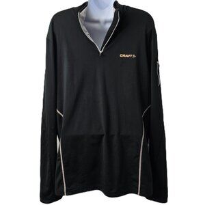 Craft Cycling Jersey Top Shirt XL Men Quarter Zip Stretch Black L1 Ventilation